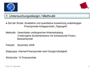 Tagesgeld Studie: Methodik